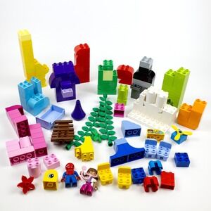 Lego Duplo Bulk Lot of 130+ pcs. Red Orange Yellow Green Blue Purple Pink + READ